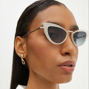 NEW VALENTINO SUNGLASSES GOLD GREY WOMEN EYEWEAR VALENTINO